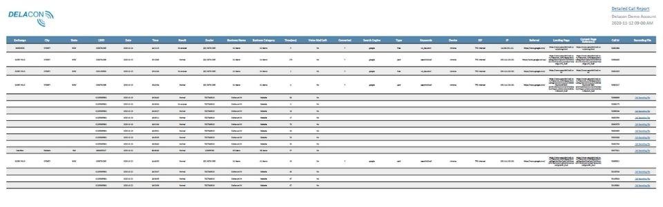 Detailed call report