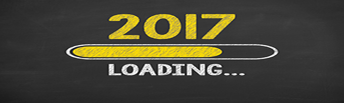 Drawing Loading New Year 2017 On Chalkboard